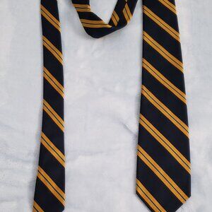 Navy and gold stripe men's tie